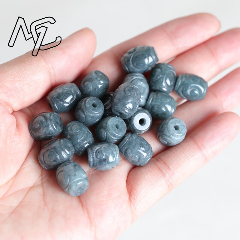 5PC 천연 블루 워터 옥 리플 버킷 비즈 DIY 팔찌 - Beading 리뷰 및 가격
