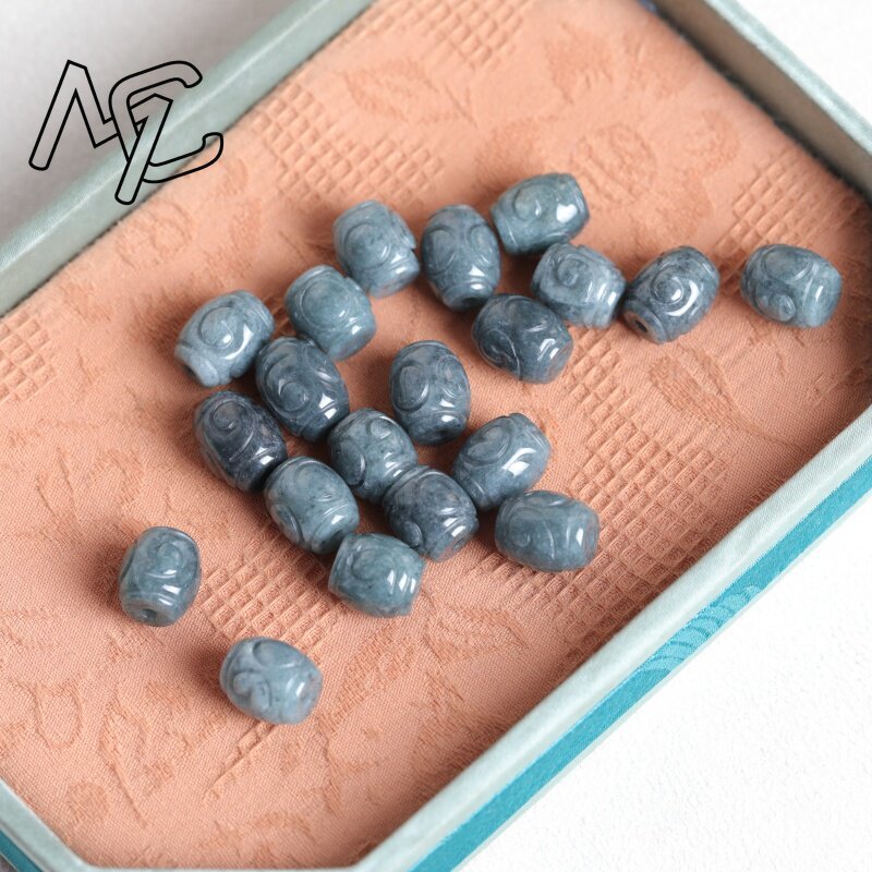 5PC 천연 블루 워터 옥 리플 버킷 비즈 DIY 팔찌 - Beading 리뷰 및 가격