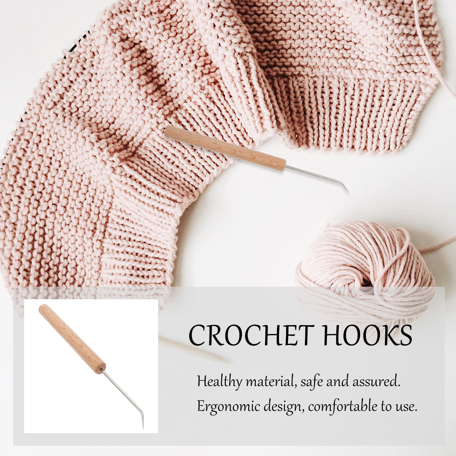 1개입 크로셰 바늘, 인체공학적 디자인의 손잡이가 달린 - Wooden Crochet Hooks Ergonomic Handle 리뷰 및 가격