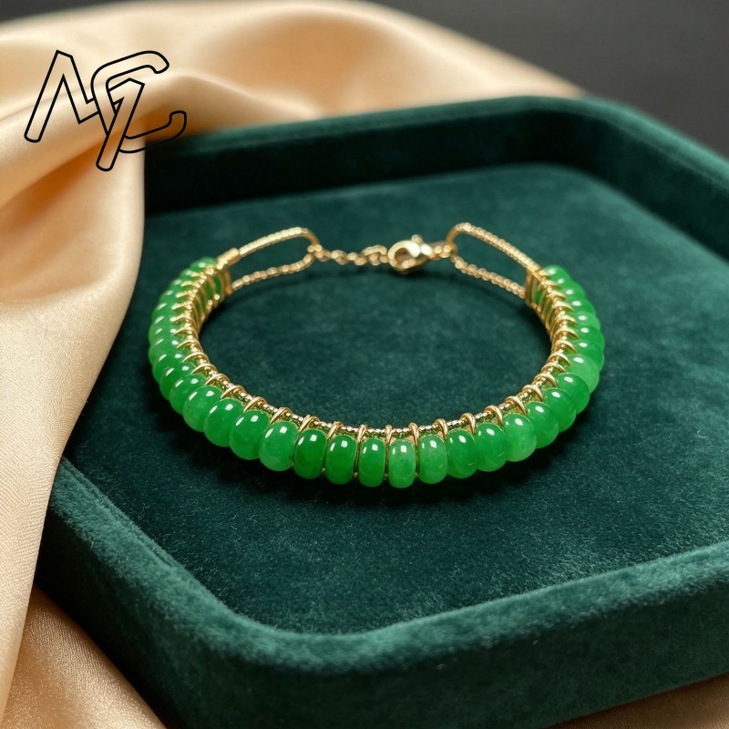 천연 건조된 푸른색 옥 구슬로 만든 계산기 모양 팔찌, - Beading 리뷰 및 가격