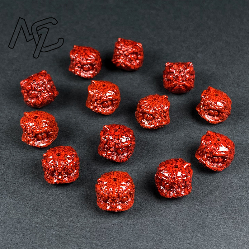 10pc 천연 시나버 크리스탈 사자 댄스 비즈 DIY  - Beading 리뷰 및 가격