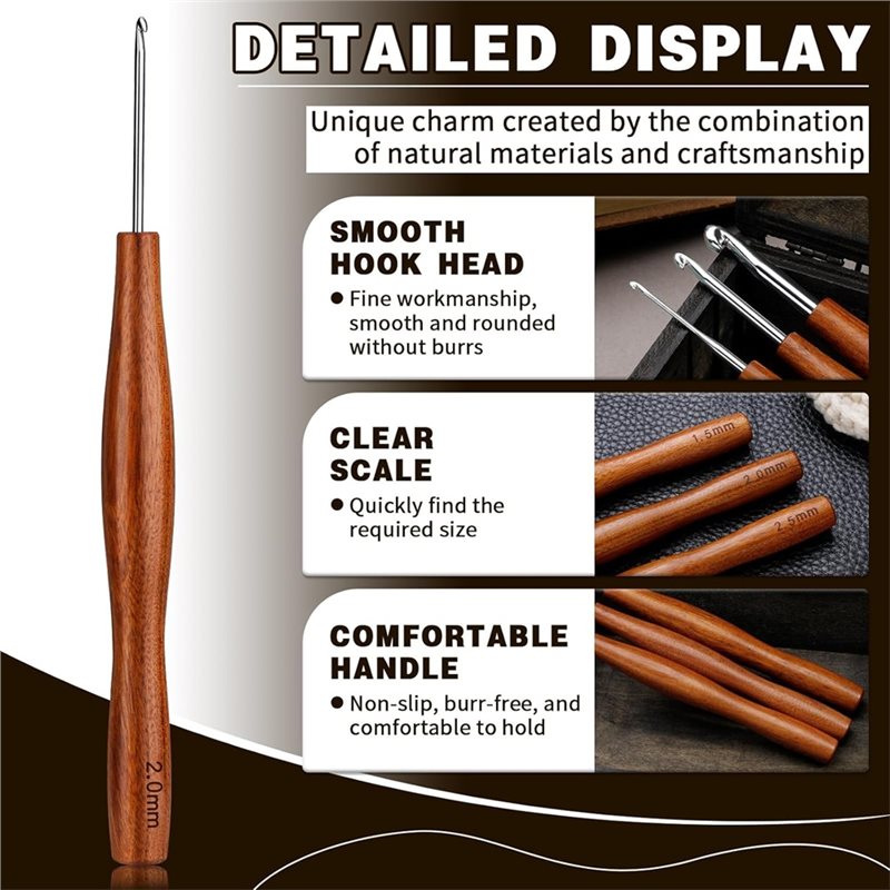 AS94-5 크로셰 바늘 세트, 5가지 크기의 알루미늄 - Wooden Crochet Hooks Ergonomic Handle 리뷰 및 가격